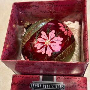 Hallmark Red and Gold Floral Ornament